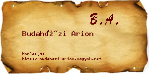 Budaházi Arion névjegykártya